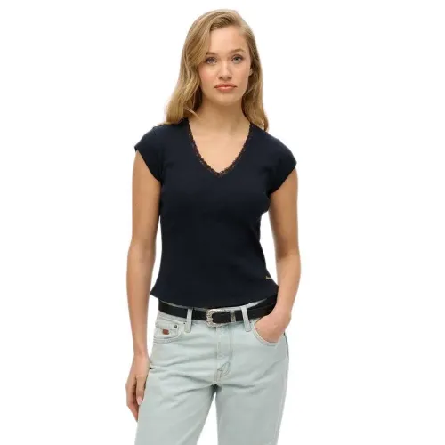 슈퍼드라이 에센셜 반팔 V넥 티셔츠 141962261