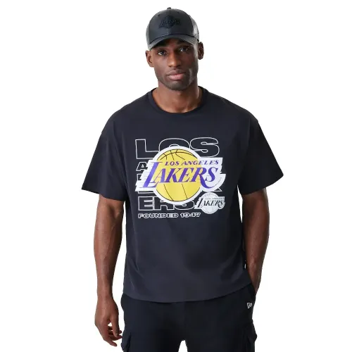 뉴에라 NBA Outline Grphc Oversize LA Lakers 반팔 티셔츠 142030466