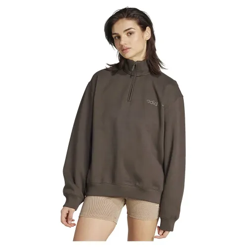 아디다스 에센셜 Linear 오버핏 하프 지퍼 스웨터 142096038