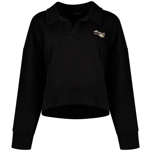 게스 Notched Collar Crop 스웨터 142112226