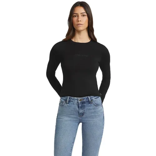 게스 Slim Logo Emb 긴팔 티셔츠 142112259