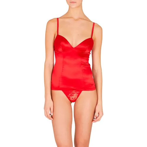 엠프리오 아르마니 Satin Lace 소매없는 파자마 티셔츠 142165828