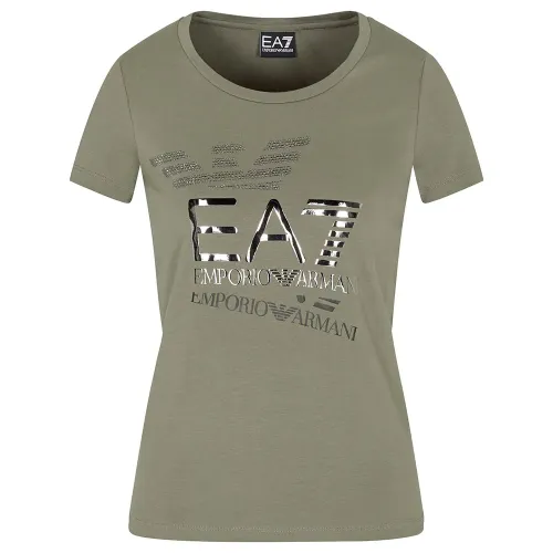 엠프리오 아르마니 Train Logo Series Eagle Metallic Crossover 반팔 티셔츠 142174005