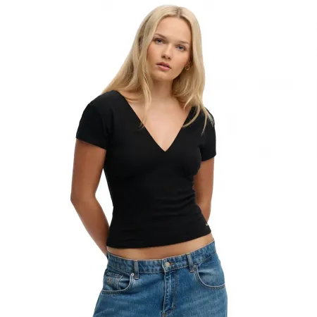 슈퍼드라이 Cap Corset 반팔 티셔츠 142221996