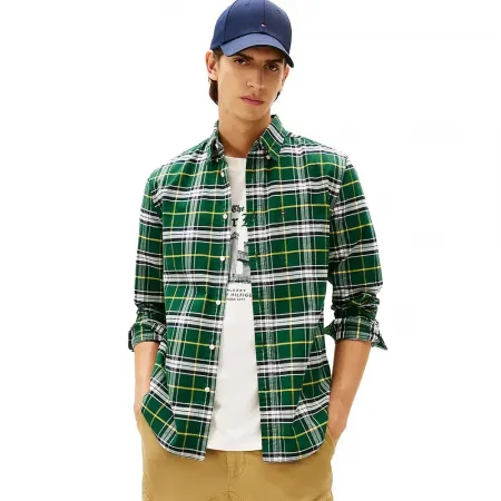 타미힐피거 Brushed Oxford Check Regular Fit 긴팔 셔츠 142276677