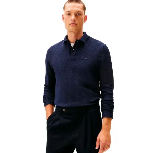 타미힐피거 Herringbone Regular Fit 긴 소매 폴로 142276764