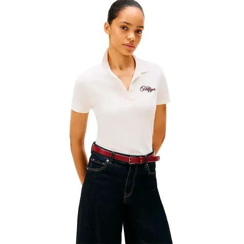 타미힐피거 Script Slim Fit 반팔 폴로 셔츠 142276821