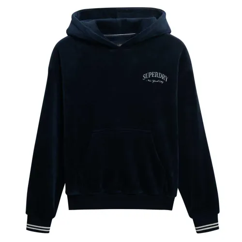 슈퍼드라이 Country Club Velour Loose Fit 후드티 142283487