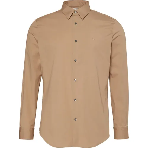 캘빈클라인 Solid Stretch Slim Fit 긴팔 셔츠 142321220