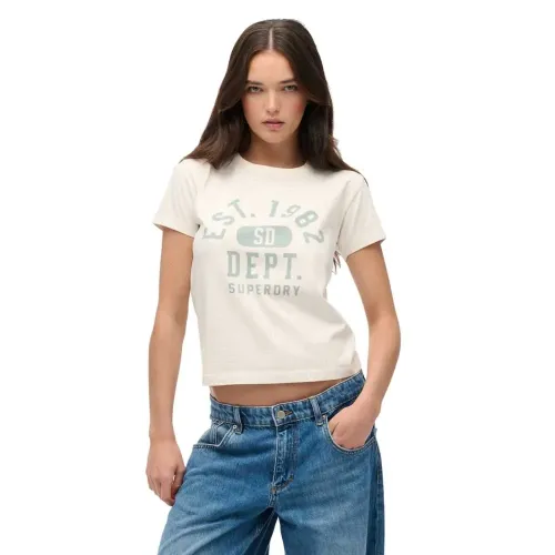 슈퍼드라이 Athletic 그래픽 Fitted 반팔 티셔츠 142369288