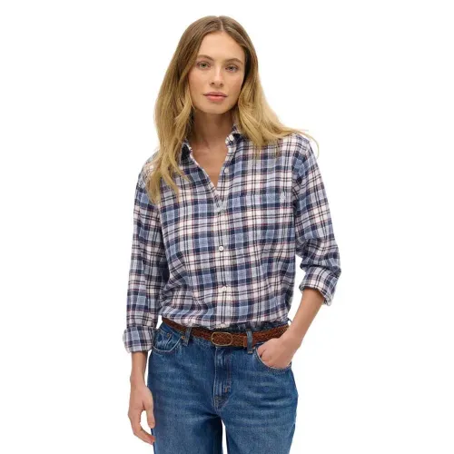 슈퍼드라이 Check Flannel Boyfriend 긴팔 셔츠 142369309