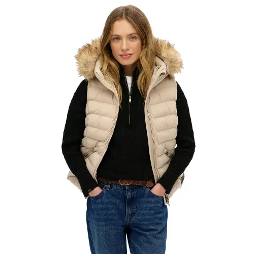 슈퍼드라이 Fuji Faux Fur 조끼 142369448