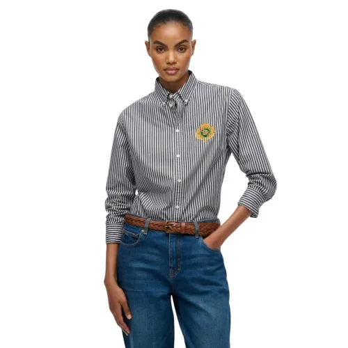 슈퍼드라이 Slim Crest Poplin 긴팔 셔츠 142369546