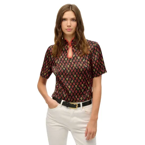 슈퍼드라이 Mandarin Jacquard 반팔 티셔츠 142380888