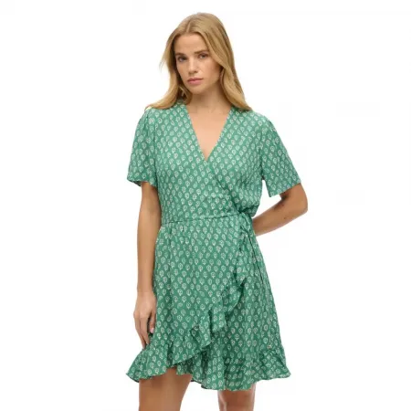 슈퍼드라이 Printed Mini Wrap 반팔 짧은 원피스 142380958