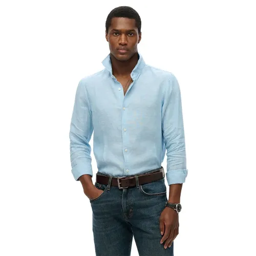 슈퍼드라이 Sd 엠브로이더드 Vacation Linen 긴팔 셔츠 142380973