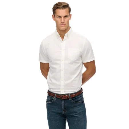 슈퍼드라이 City 코튼 Linen 반팔 셔츠 142446994