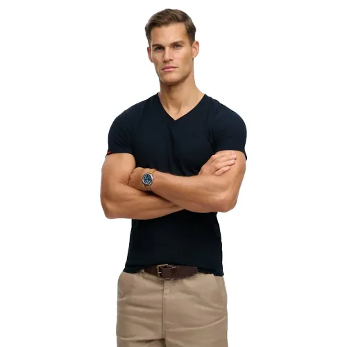 슈퍼드라이 빈티지 Logo 엠브로이더드 Vee 반팔 티셔츠 142447032