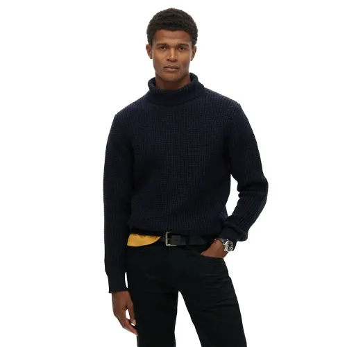 슈퍼드라이 Merchant Textured Roll Neck 하이넥 스웨터 142576343