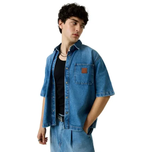 게스 M6GH52D5M5T Oversize Cropped 반팔 셔츠 142680207