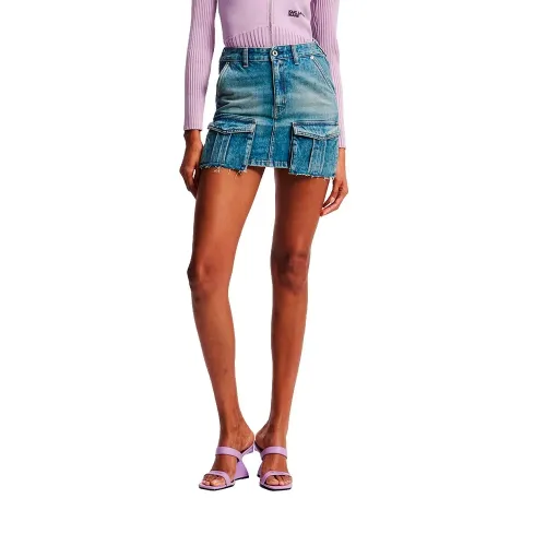 KARL LAGERFELD JEANS A3W12008 Utility Mini 데님 스커트 142685335