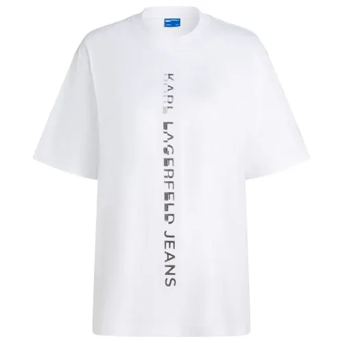 KARL LAGERFELD JEANS A4W17082 Relaxed Vertical Logo 반팔 티셔츠 142685539