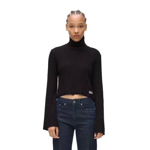 KARL LAGERFELD JEANS A4W18021 Plisse 하이넥 스웨터 142685544