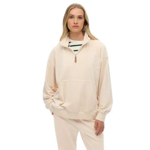 슈퍼드라이 Country Club Velour 하프 지퍼 스웨터 142686762