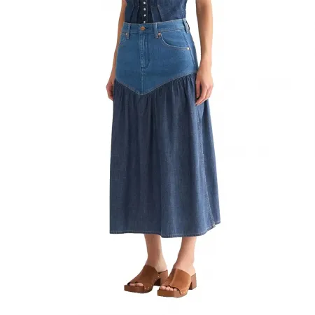 랭글러 Basque Waist Regular Fit 데님 스커트 142707194