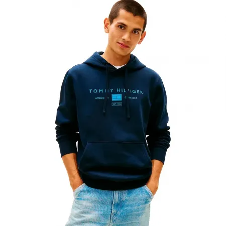 타미힐피거 브랜드 러브 Mono Stack 후드티 142758110
