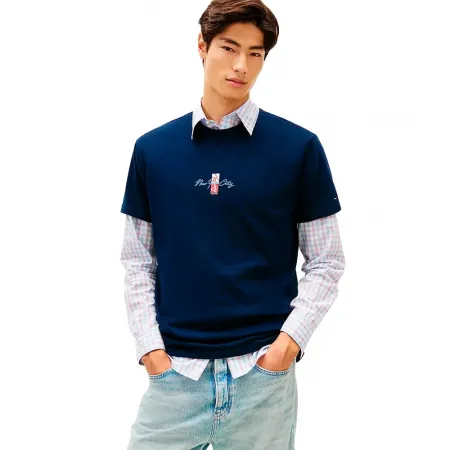 타미힐피거 Sign Block 레귤러 핏 반팔 티셔츠 142758586