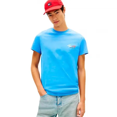 타미힐피거 Sign Chest Slim 핏 반팔 티셔츠 142758589