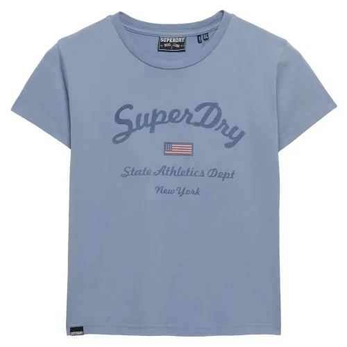 슈퍼드라이 Athletic 에센셜 Fitted 그래픽 반팔 티셔츠 142784572