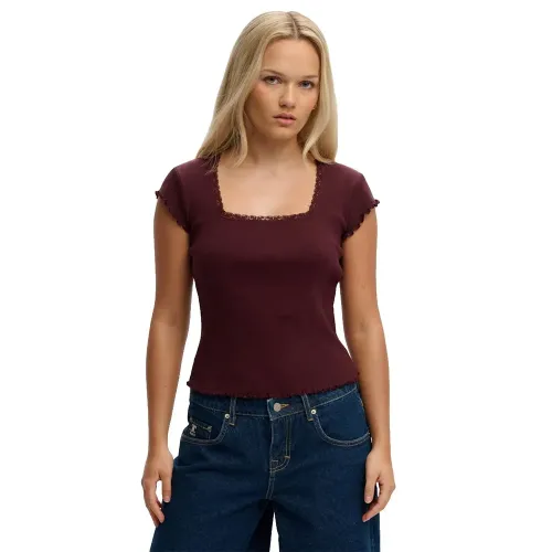 슈퍼드라이 Athletic 에센셜 Square Neck 반팔 티셔츠 142784590