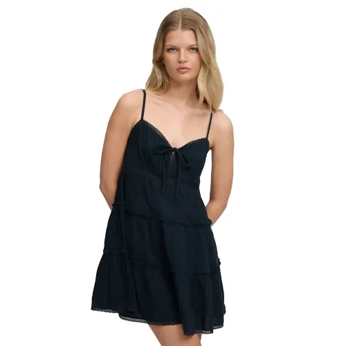 슈퍼드라이 Cheesecloth Tiered Mini 나시 짧은 원피스 142784618