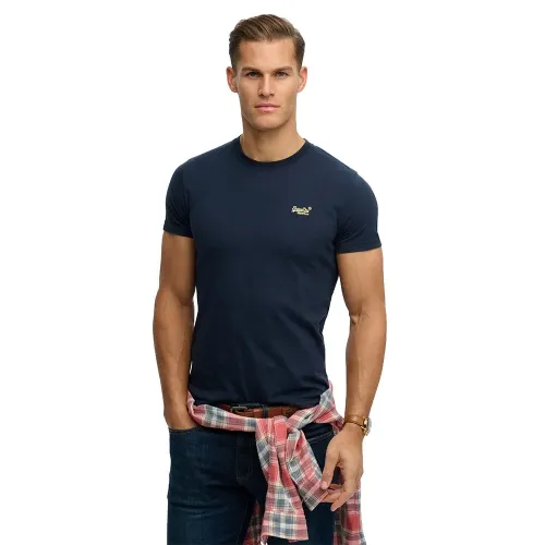 슈퍼드라이 에센셜 Logo 엠브로이더드 반팔 티셔츠 142784793