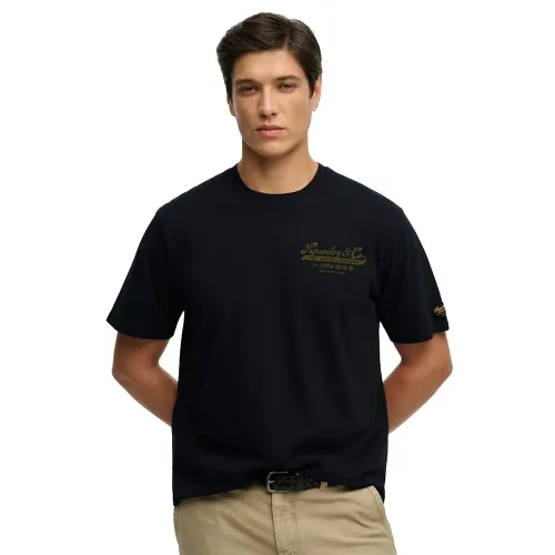 슈퍼드라이 헤리티지 Biker Loose Fit 반팔 티셔츠 142784893