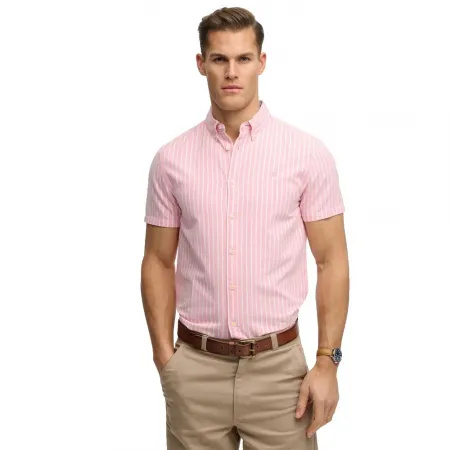 슈퍼드라이 Preppy Oxford 반팔 셔츠 142785078