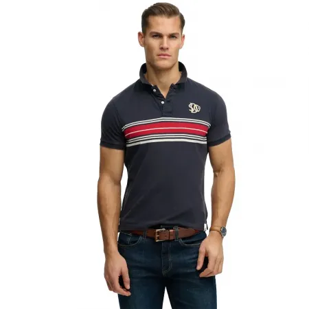 슈퍼드라이 빈티지 Stripe Jersey 반팔 폴로 셔츠 142785277