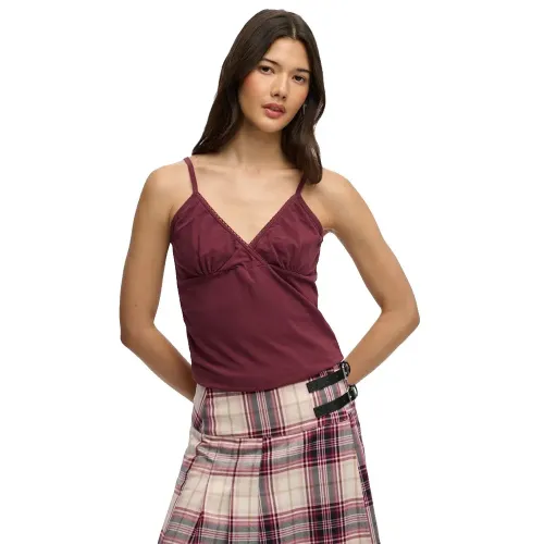 슈퍼드라이 Athletic 에센셜 Lace Trim 나시 티셔츠 142797589