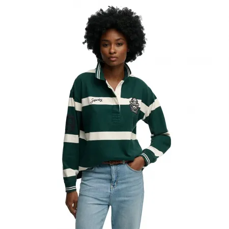 슈퍼드라이 Crest Stripe Rugby 긴 소매 폴로 142797651