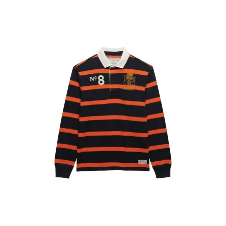 슈퍼드라이 Double Emblem Stripe Rugby 긴 소매 폴로 142824825