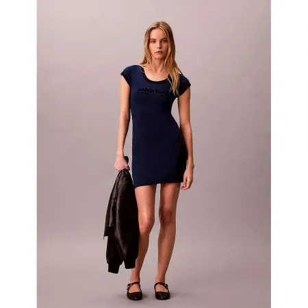 캘빈클라인 D2 Collection 그래픽 반팔 원피스 142871069