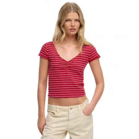 슈퍼드라이 Athletic 에센셜 Gathered Pattern 반팔 티셔츠 142979776