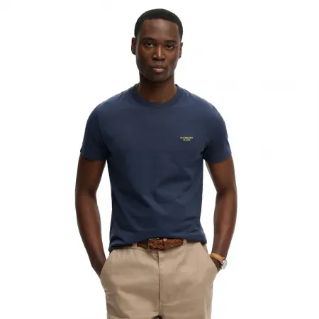 슈퍼드라이 에센셜 Stacked Logo 엠브로이더드 반팔 티셔츠 142979815