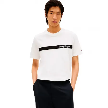 타미힐피거 Loopback Stripe 그래픽 반팔 티셔츠 143021487