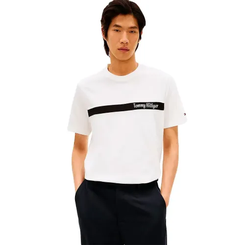 타미힐피거 Loopback Stripe 그래픽 반팔 티셔츠 143021487