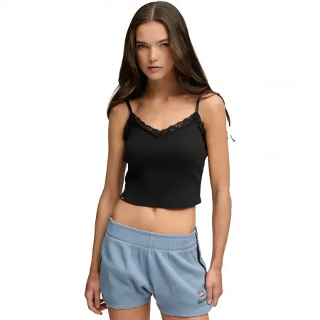 슈퍼드라이 에센셜 Lace Trim Crop Cami 나시 상의 143062992