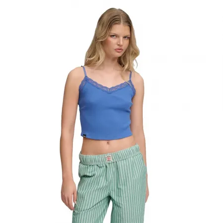 슈퍼드라이 에센셜 레이스 Trim Crop Cami 나시 상의 143124449