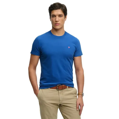 슈퍼드라이 에센셜 SDCO 로고 엠브로이더드 반팔 티셔츠 143124457